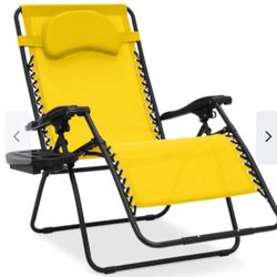 Oversized Reclining Zero Gravity Chair Lounger w/ Cup Holder, Pillow