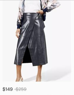 Women's Navy Ted Baker A-line Wrap Skirt