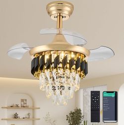 Ceiling Fan Chandelier  - Gold