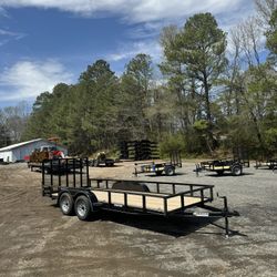 New 6.5x18 Premium Hd Tube Rail Utility Trailer 