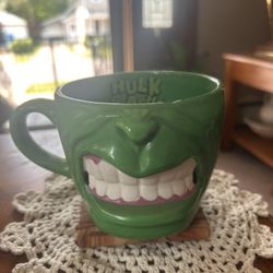 Marvel Incredible Hulk Smash Mug Zak Designs 3D Ceramic Green Large Mug NWT
