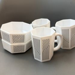 Arcopal Octagon Mugs And Bowls