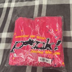 SP5DER HOODIE PINK SIZE LARGE 250 OBO 
