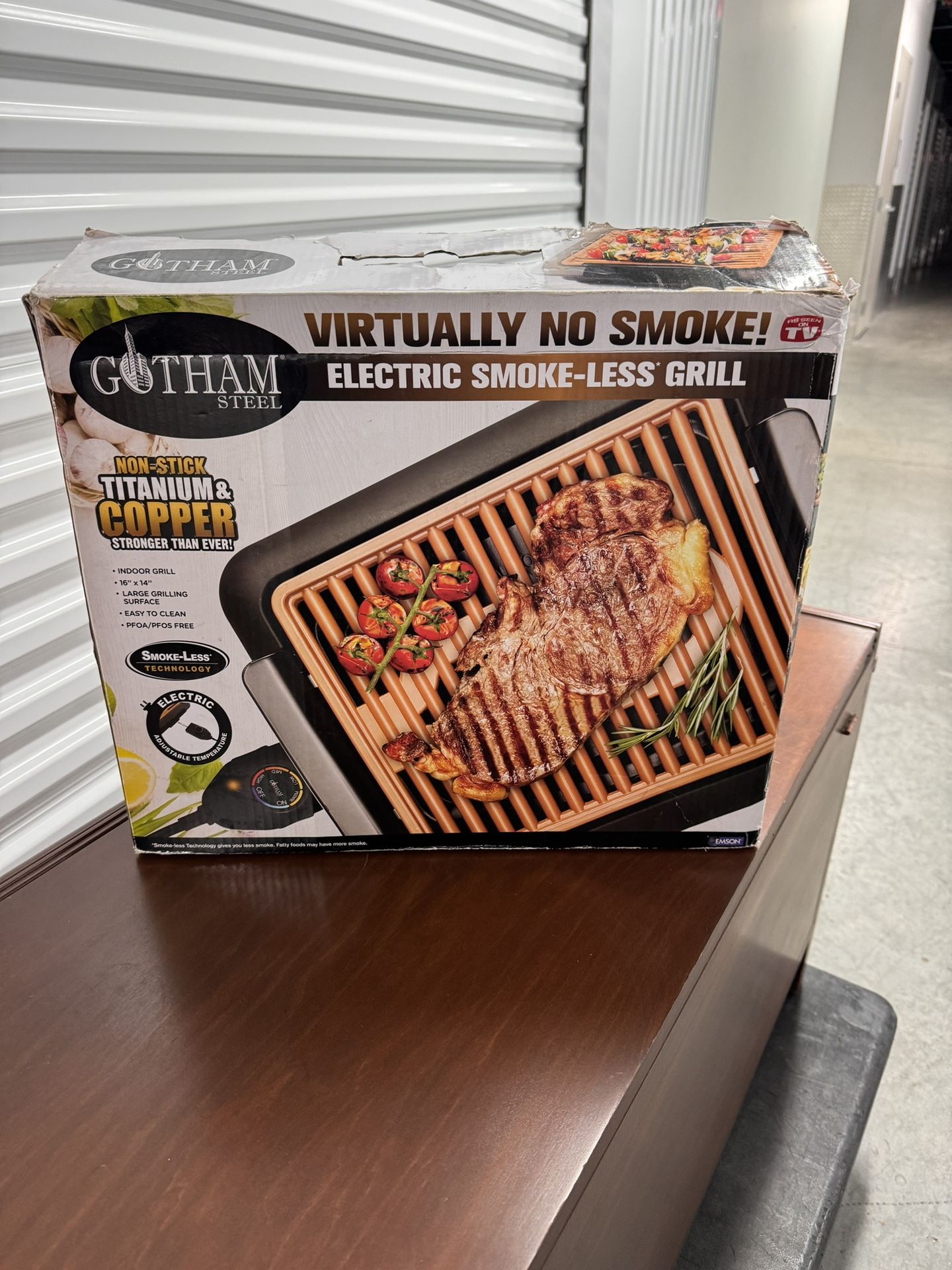 GOTHAM Steel Smokeless Electric Indoor Grill NEW