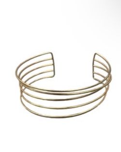Chic Gold-Tone Multi-Wire Open Cuff necklace