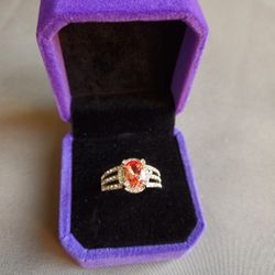 1pc Versatile Sparkling Synthetic Gemstone Ring