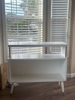 White Mid- Century Modern Shelf