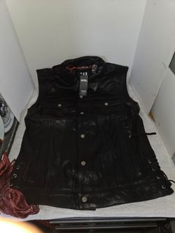 Master Men's Medium Leather Biker Vest Brand  New (Price Is Firm)