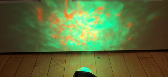 Orange/Green kaleidscope yard light