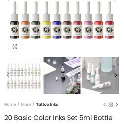 20 Basic Color Inks Set 5ml Bottle