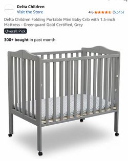 Mini crib and mattress