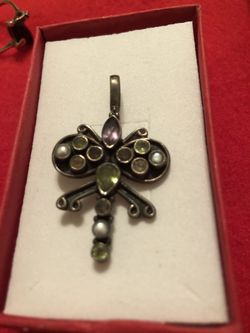 Pendant only. Silver gemstone