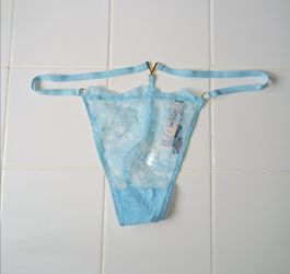 New Victoria Secret Panties thong XL lace blue