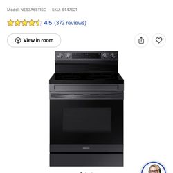 Samsung - 6.3 cu. ft. Freestanding Electric Range with WiFi, No-Preheat Air Fry & Convection - Black Stainless Steel