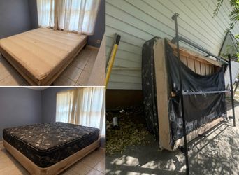 Queen size mattress & Metal Frame
