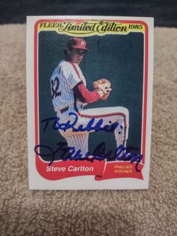 1985 Fleer limited edition autographed Steve Carlton