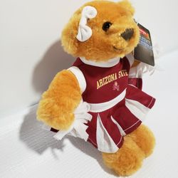 New collegate Arizona state cheerleader plush bear 9" 