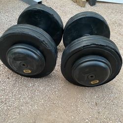 50lb Rubber Coated Pro Style Dumbbell Set Weights