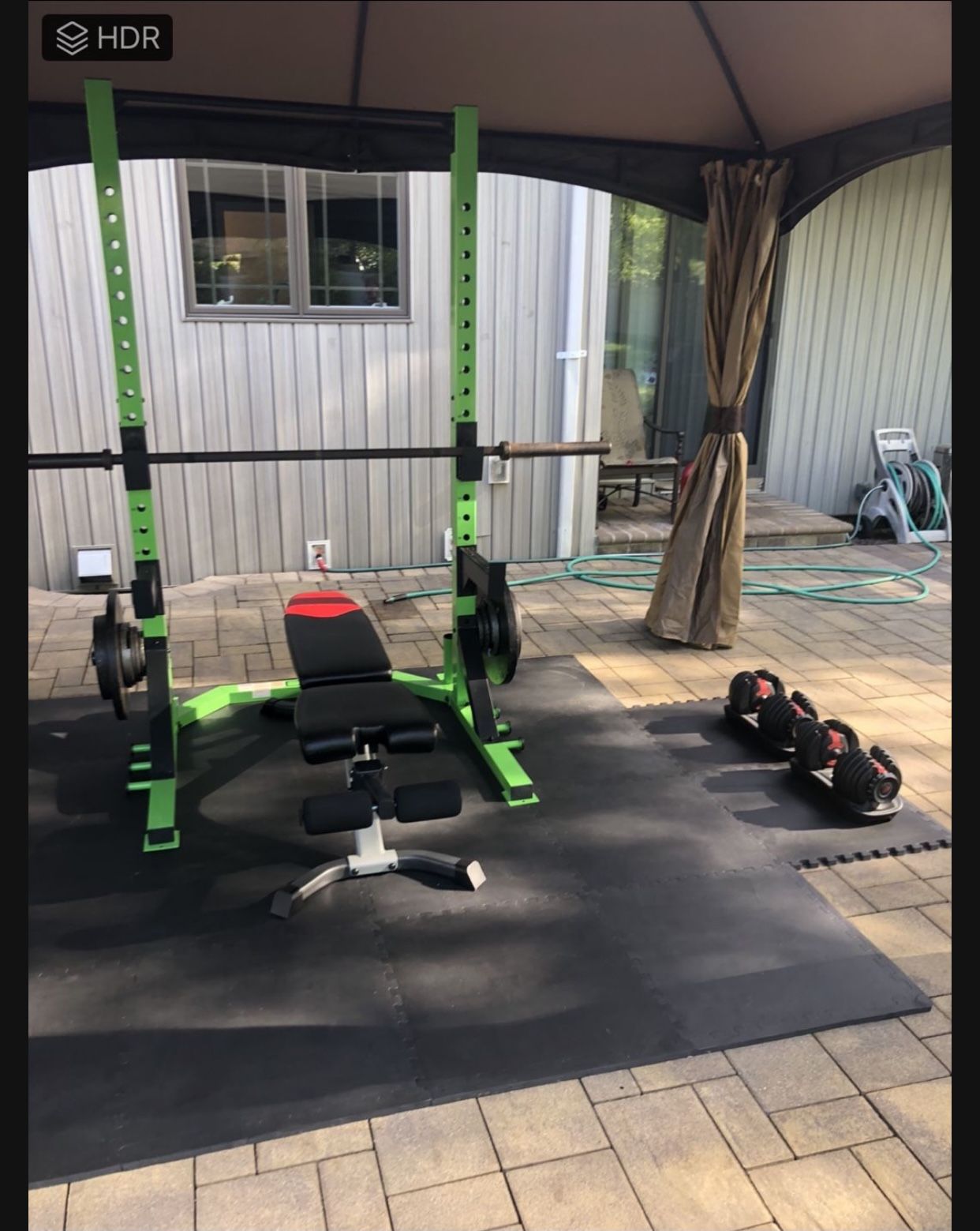 Cap Weight Rack + 345 Pounds Olympic Weights