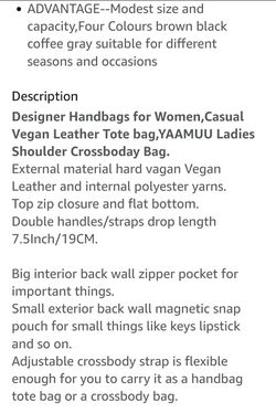 Designer Handbags for Women,Casual Vegan Leather Tote bag,YAAMUU Ladies Shoulder Crossboday Bag

 Thumbnail