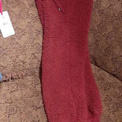 Maroon Fuzzy Bottoms