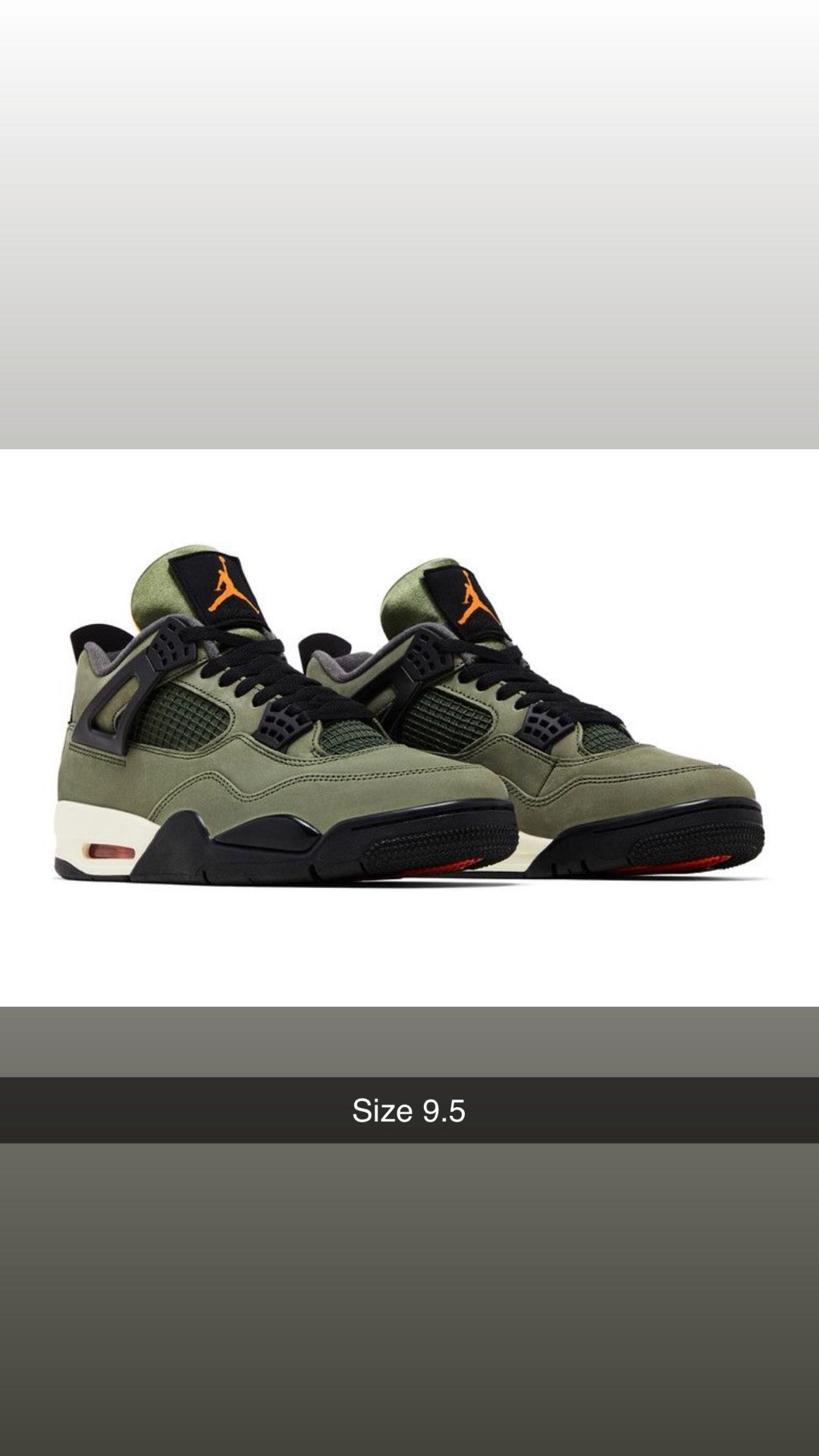 Undefeated X Jordan 4 Size 9.5