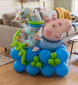 Birthday balloon stack