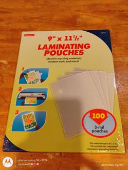 Lakeshore Laminating Pouches 9'' x 11.5'', 3 mil, 100 count