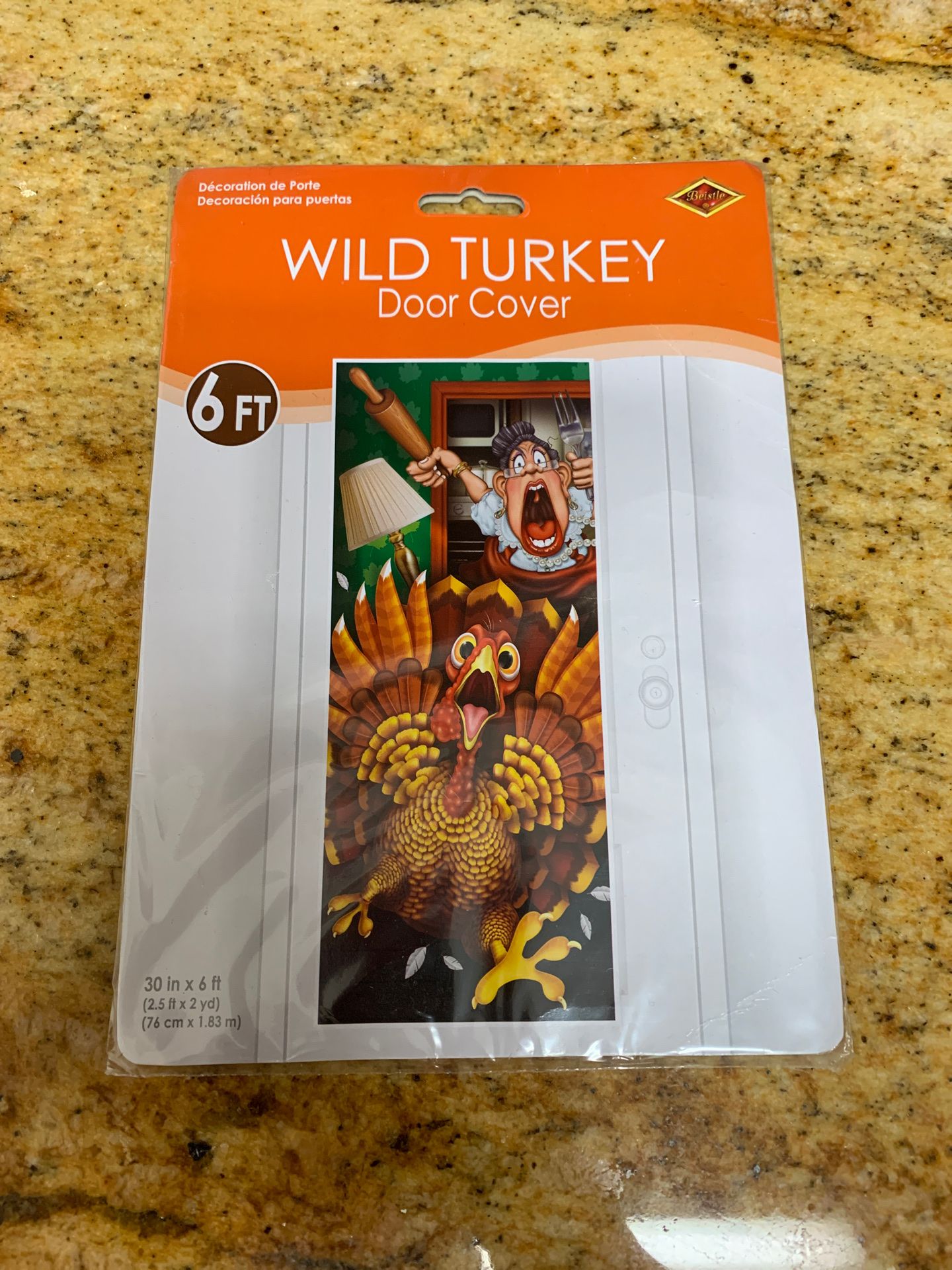 Wild turkey thanksgiving door cover
