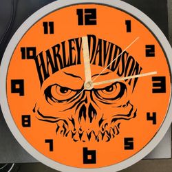 Harley Davidson Psych O Skull Clock 