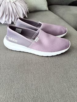 Adidas Cloudfoam Slip On Shoes Womens 11 Lavender Purple Sneakers Lightweight