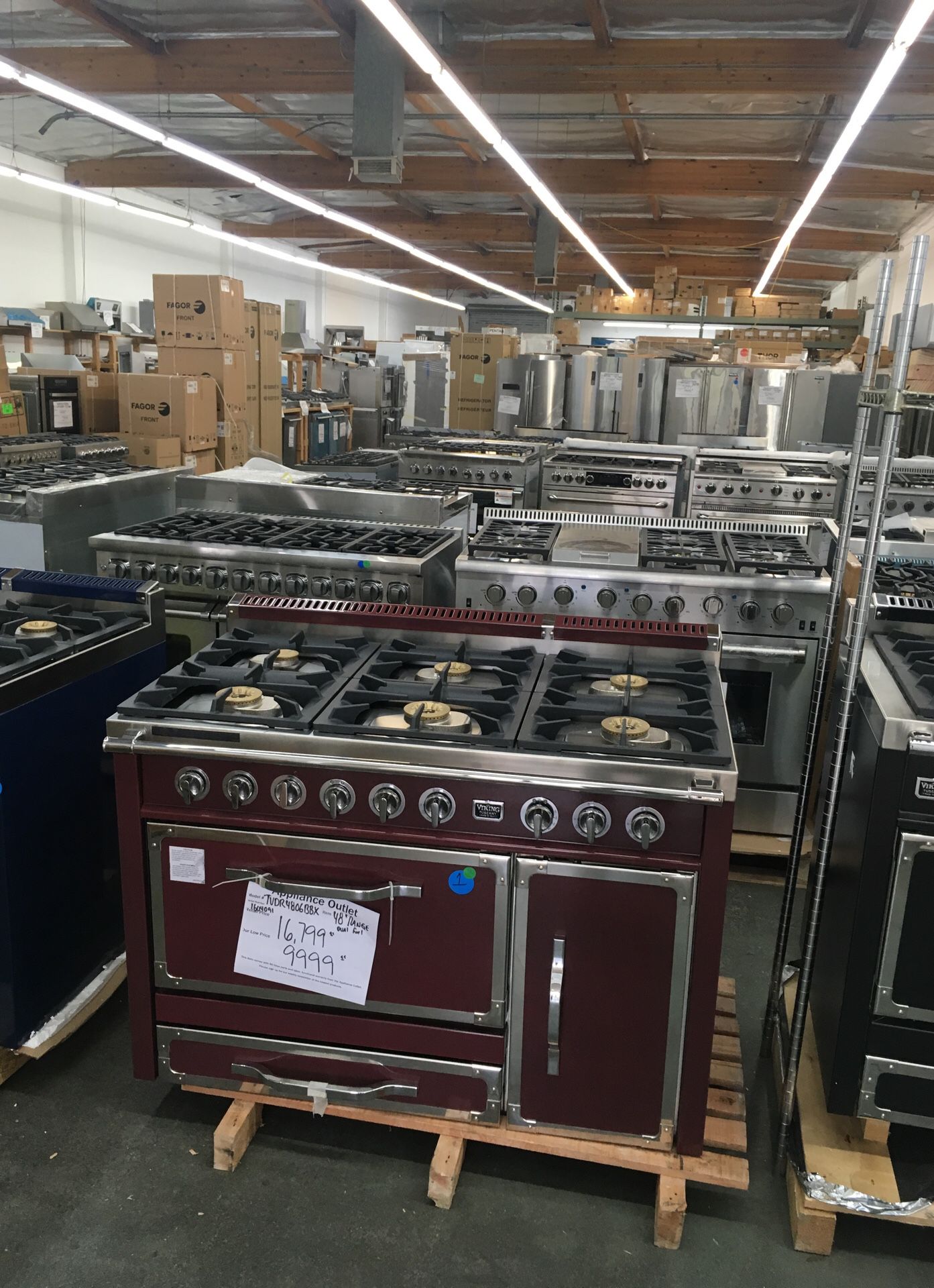 Warehouse full of high end discounted appliances
