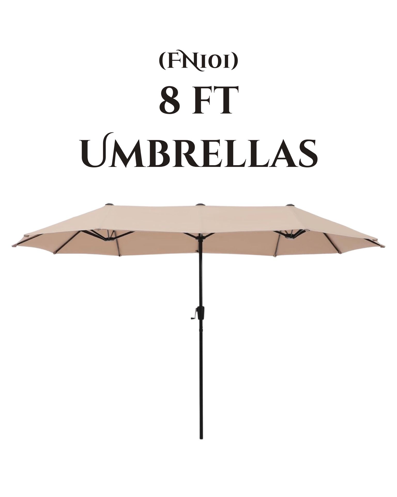 8 ft Rectangle Patio Umbrellas Large Outdoor Umbrella with Crank Powerful UV Protective Table Umbrella Outdoor Patio for Backyard, Pool, Garden, Deck