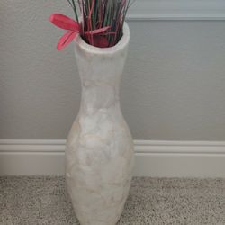 White Vase With Red Flowers 
