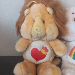 Vtg 1984 Care Bear Cousins Brave Heart Lion N Cheer Bear Plush 13" American Greetings