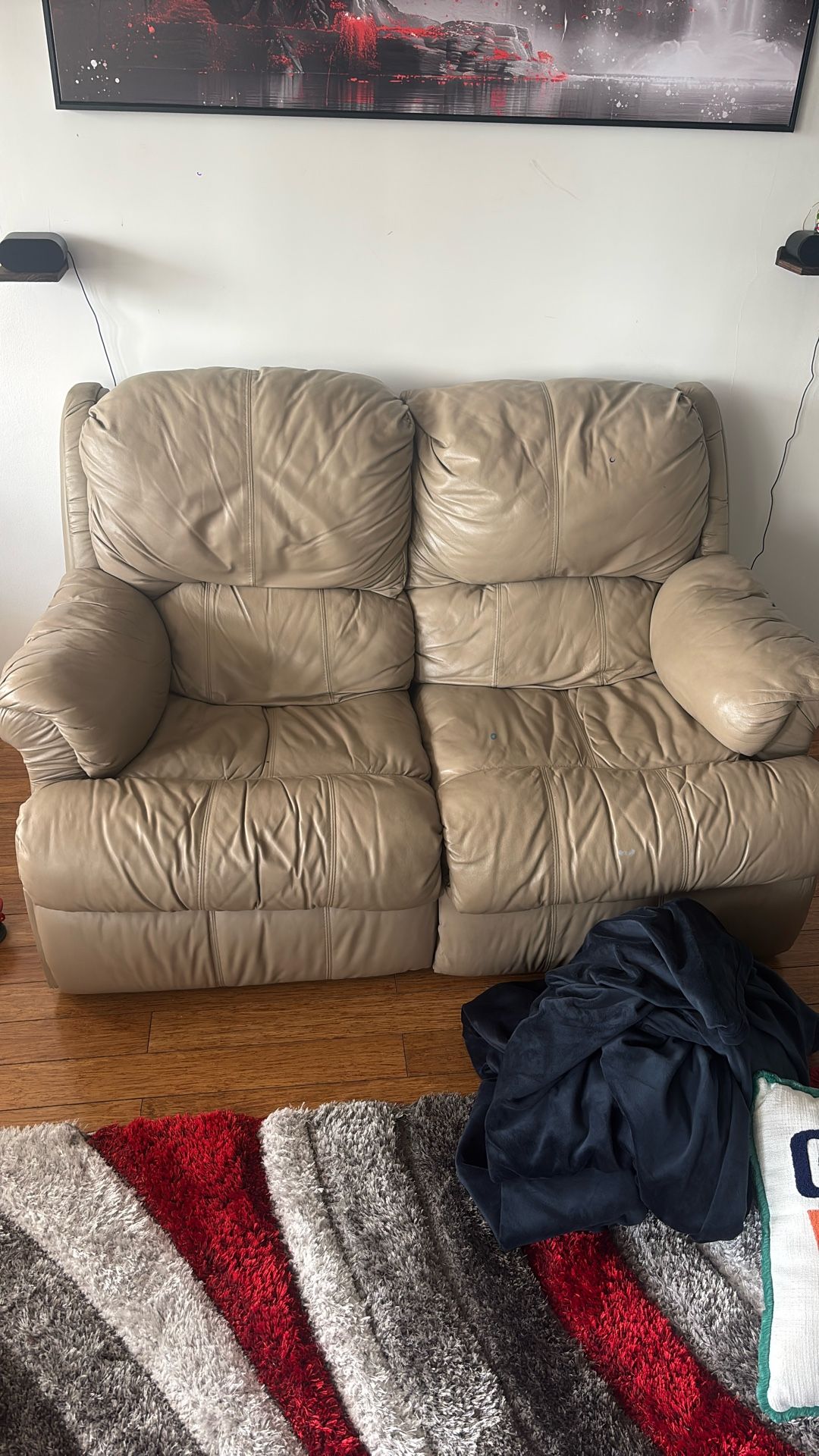 Reclining love seat (leather)