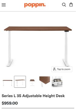Poppin Series L 3S Adjustable Height Desk
