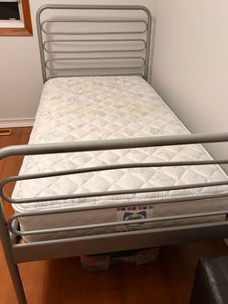 Twin Metal Bed Frame with Sealy Mattress
