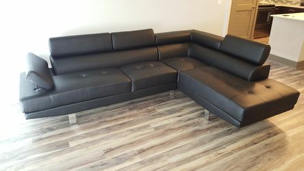 New leather sofa sectional with adjustable headrest