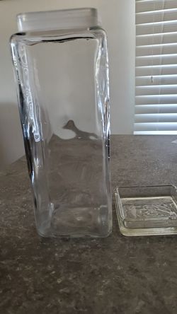 THICK GLASS VASE OR FOR CANDY, ETC