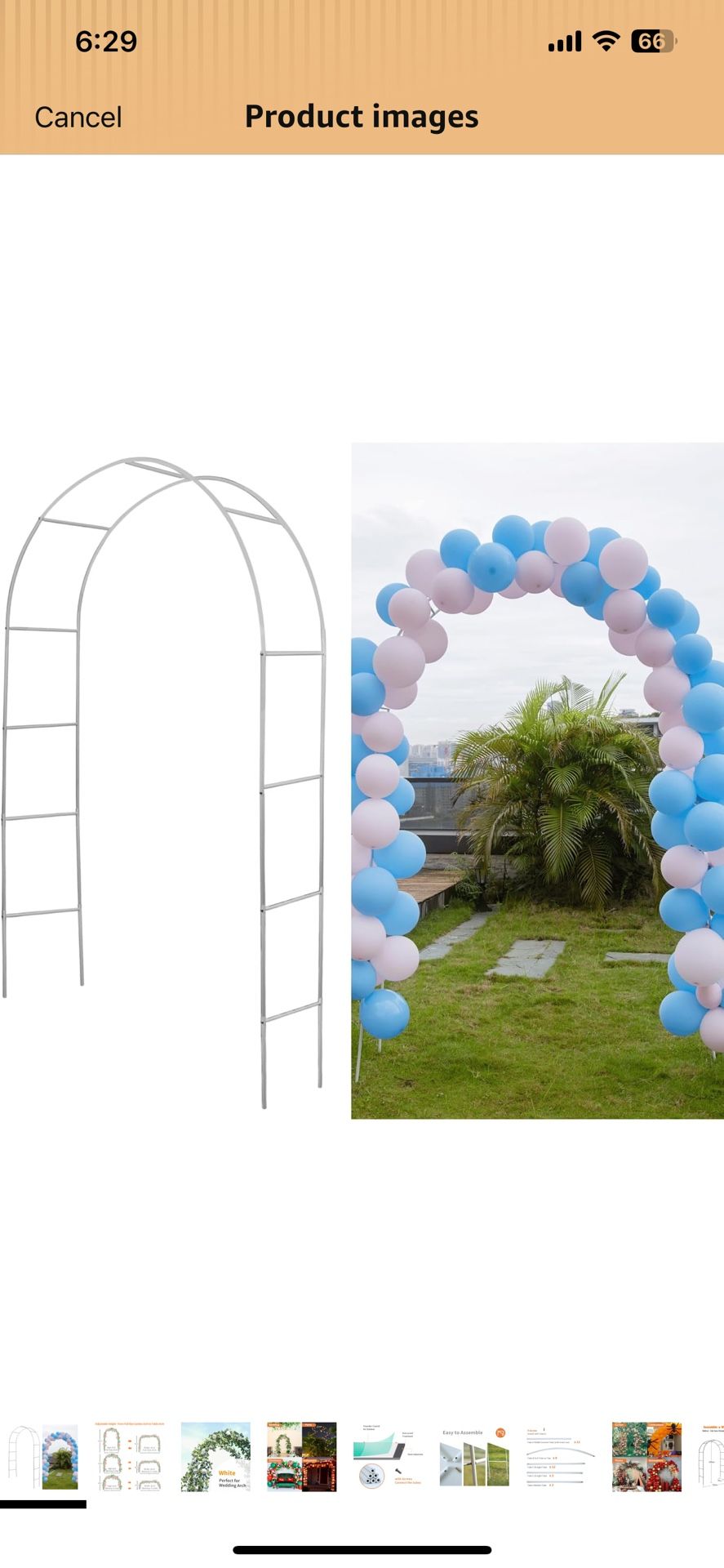 7.8ft White Wedding Arches, Bridal Party Decoration, Indoor Wedding Arch, Garden Arch Trellis for Climbing Plant Outdoor, 7.8Ft Wide x 6.4 Ft High