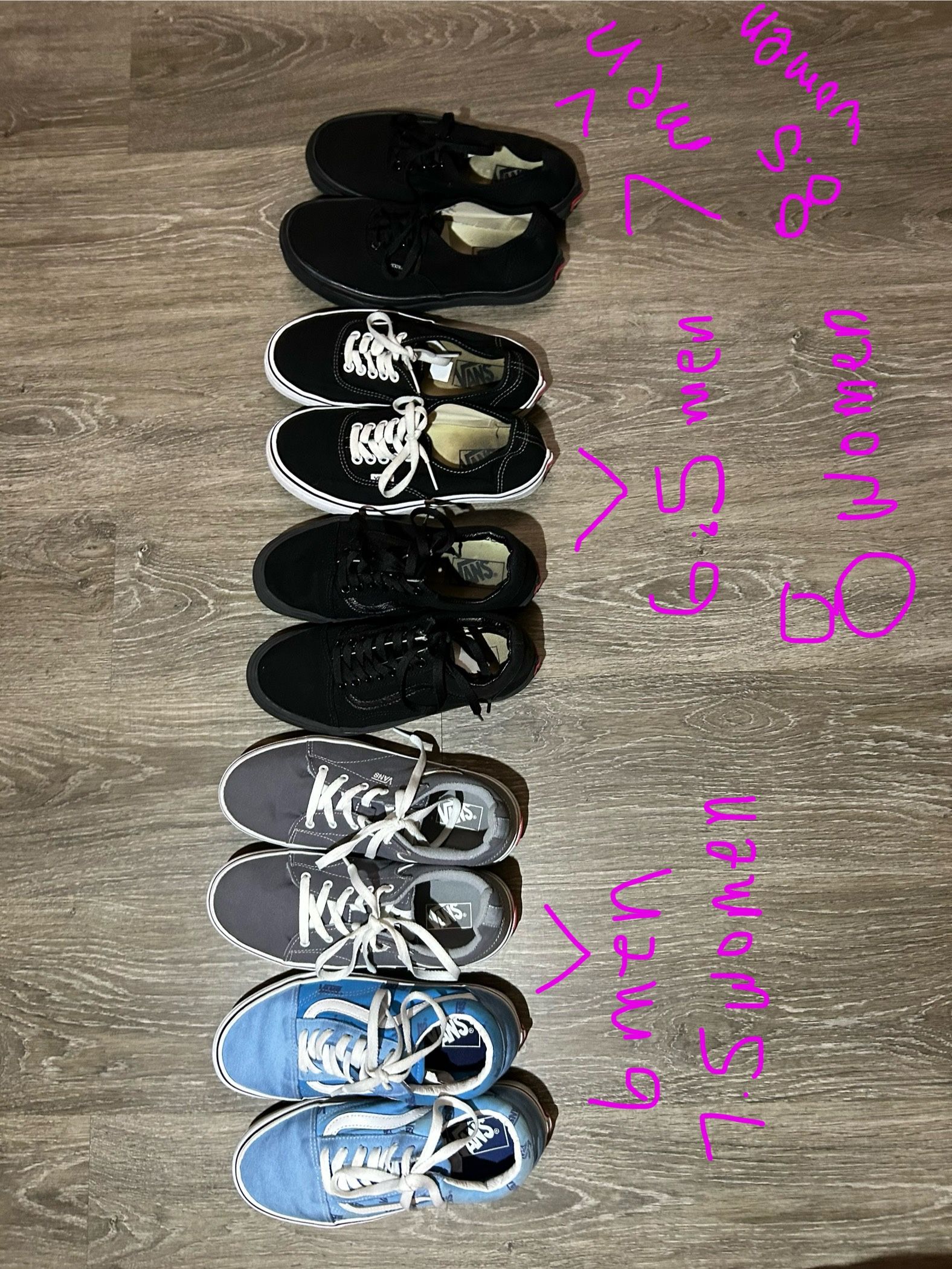 Van shoe lot unisex size 6 ,6.5 , 7 in men’s or 7.5, 8, 8.5 woman’s