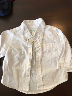 Baby boy white button down dress shirt