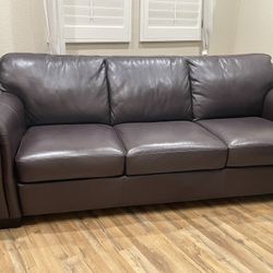 Brown Leather Couch 