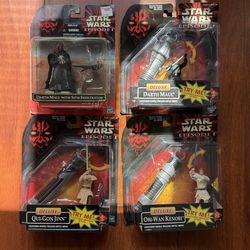 NEW Darth Maul Obi Wan Kenobi Qui Gon Jinn - Deluxe figure - Phantom Menace