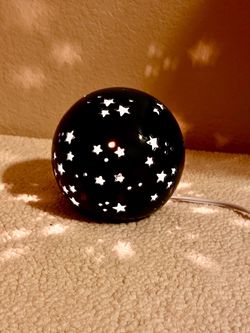 Navy Blue Ceramic Star Cutout Globe Light