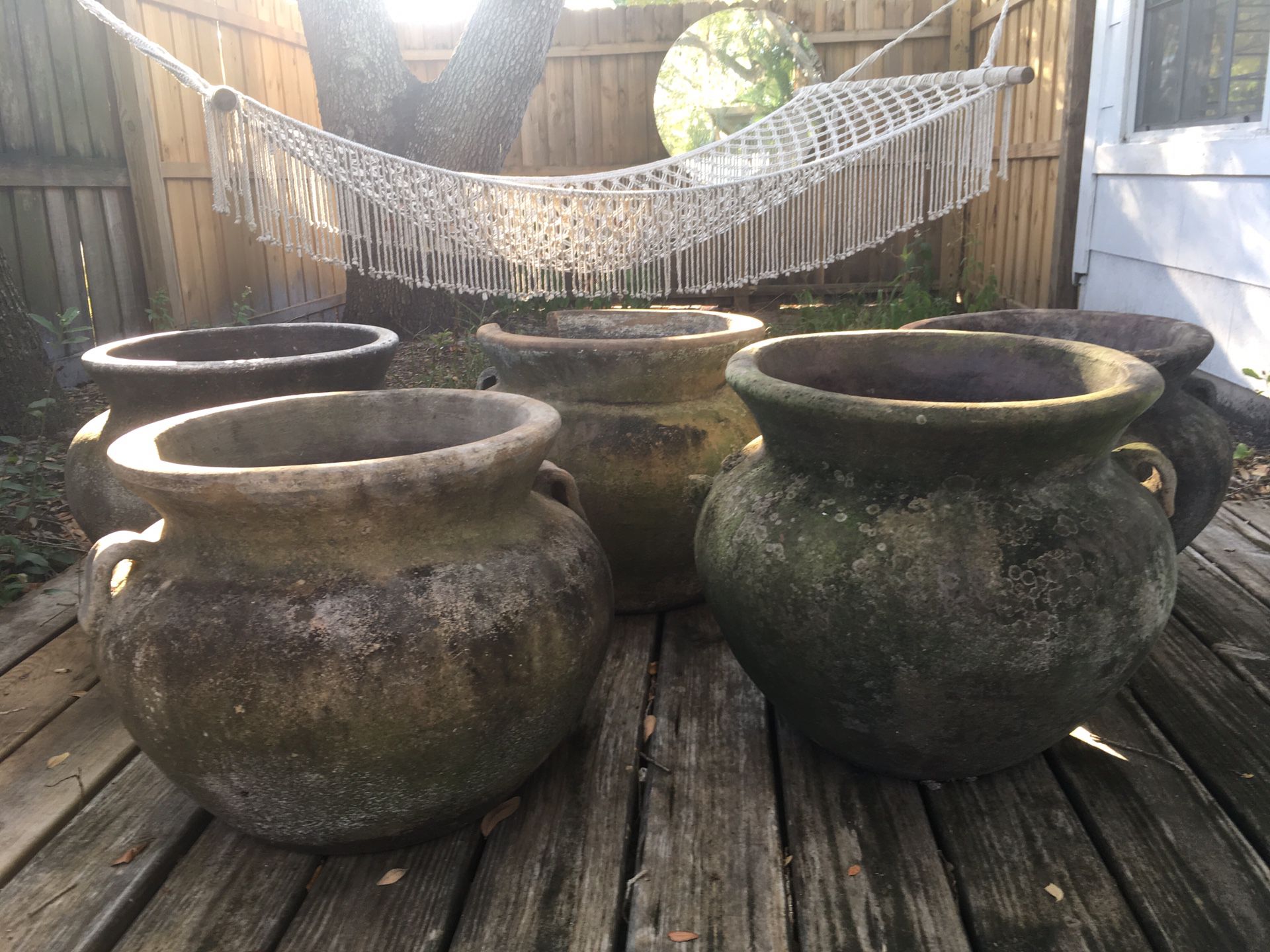 Five large 17” outdoor planter