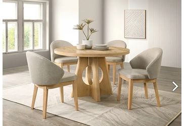 Mega sale! 5 PCS Tensed Collection 47" Round Dining table set now 1129.00 free delivery 🚚