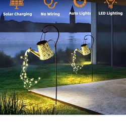 Solar Watering Can,Watering Can Solar Lights Outdoor Garden Decorative,Watering Can Lights Solar Powered,Solar Watering Can with Cascading Lights for 