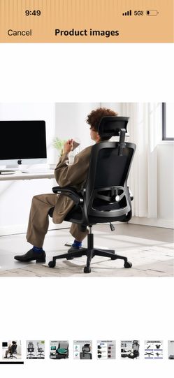 Fizzin Ergonomic Office Chair, 400 LBS Computer Chairs with Adjustable Lumbar Support, Breathable Mesh Desk Chair Ergonomic with Thickened Cushion, Co